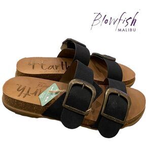 4Earth by Blowfish Malibu Fae Women's Black Slide Sandals NEW 7.5